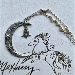 Silver Moon and Star Necklace